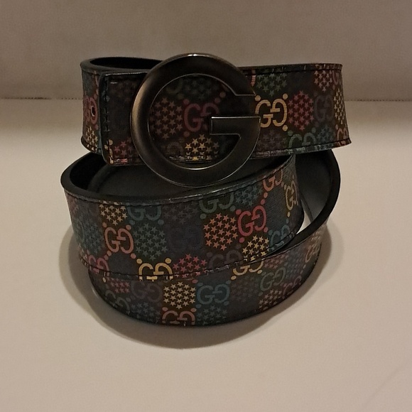 Gucci Supreme Monogram Psychedelic Belt Made In Italy Size 48/120 Colorful Fun